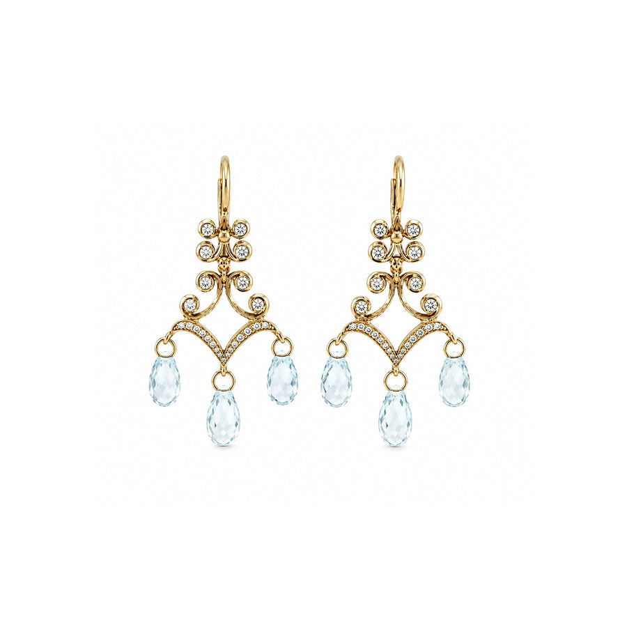 Aquamarine Diamond Earrings