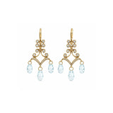 Aquamarine Diamond Earrings-Aquamarine Diamond Earrings