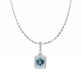 Aquamarine Diamond Necklace-Aquamarine Diamond Necklace ONRTJ00687