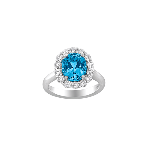 Aquamarine Diamond Ring-Aquamarine Diamond Ring ORSPK00273