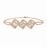 Art Deco Diamond Geometric Station Chain Bracelet-Art Deco Diamond Geometric Station Chain Bracelet