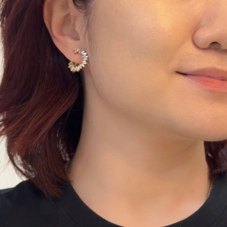 Baguette Diamond Hoop Earrings