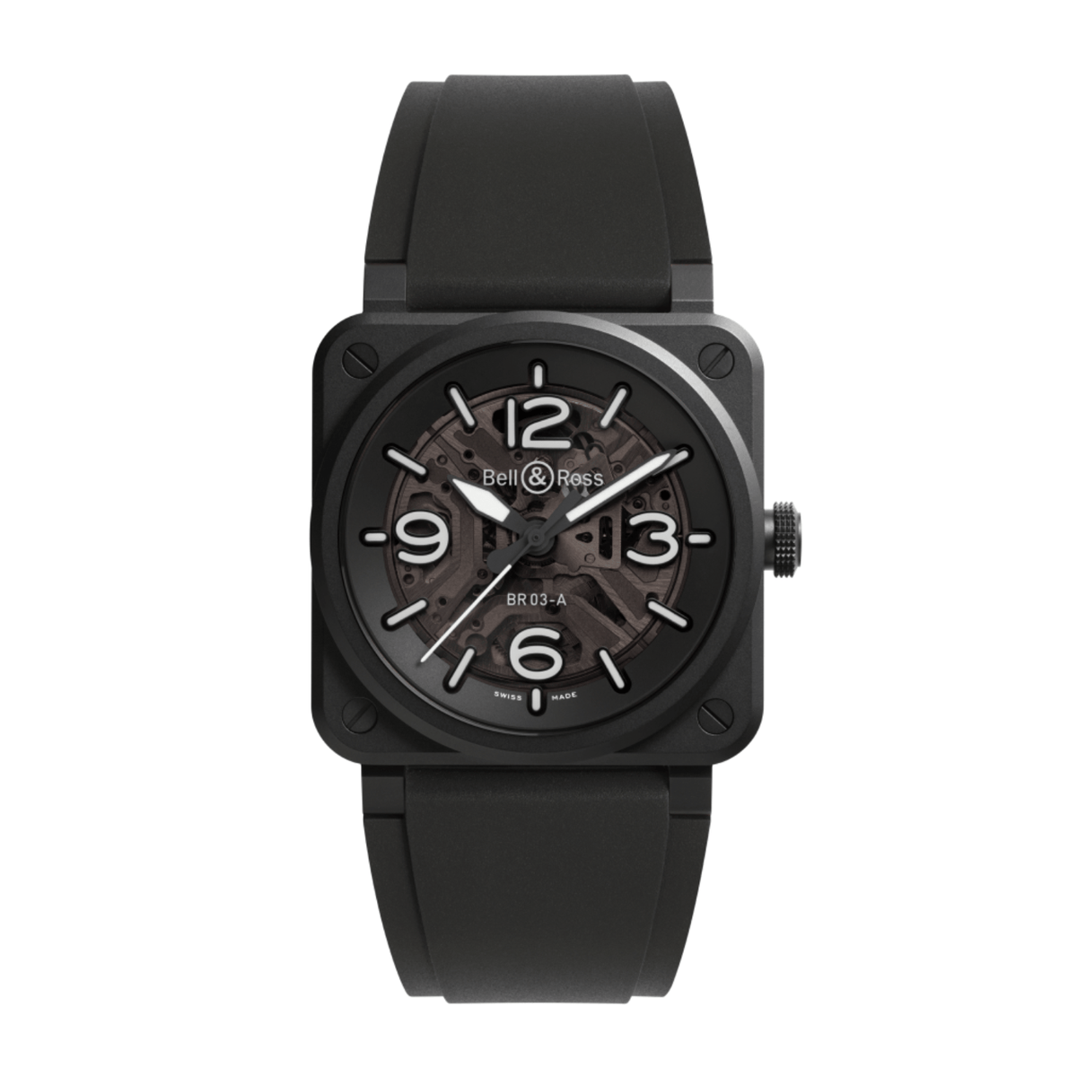 Bell & Ross BR - 03 Skeleton Black Ceramic 41mm - BR03A - BL - SKCE/SRB