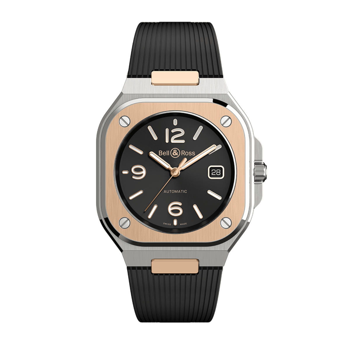 Bell & Ross BR - 05 Black Steel & Gold 40mm - BR05A-BL-STPG/SRB
