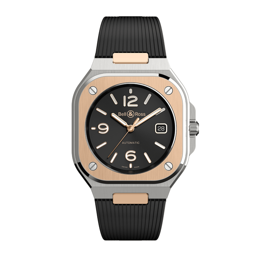 Bell & Ross BR - 05 Black Steel & Gold 40mm - BR05A-BL-STPG/SRB