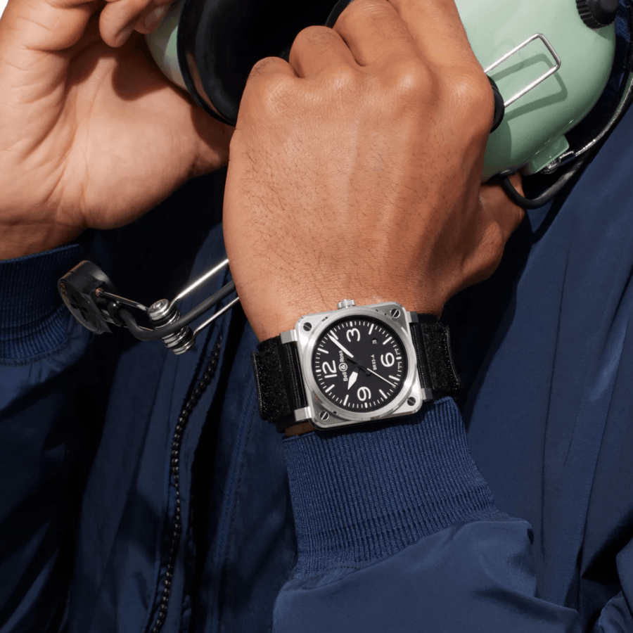 Bell & Ross New BR 03 Black Steel - BR03A - BL - ST/SRB
