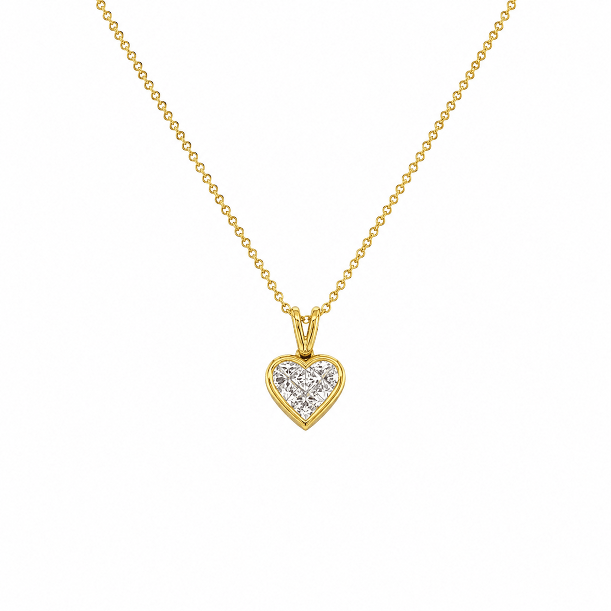 Bez ambar heart diamond necklace