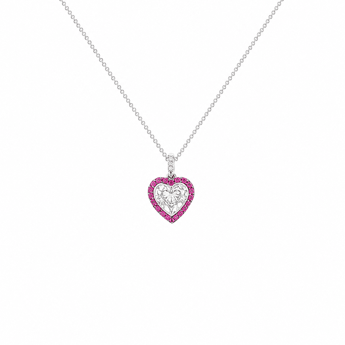 Bez ambar heart diamond necklace