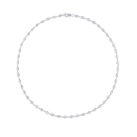 Bezel-set Marquise Diamond Necklace-Bezel - set Marquise Diamond Necklace - 62185