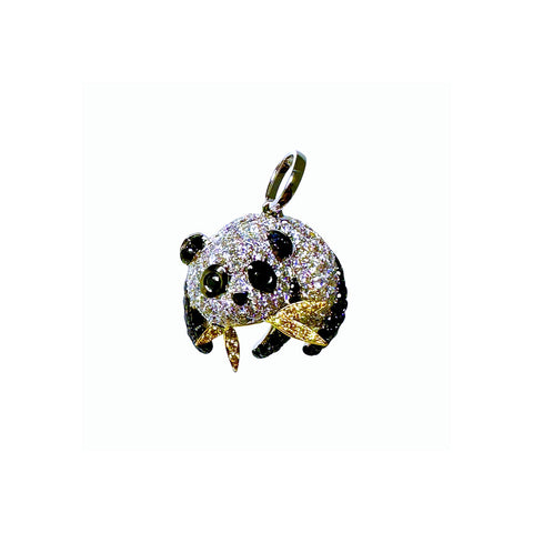 Black and White Diamond Panda Pendant-Black and White Diamond Panda Pendant - DPTIJ02133