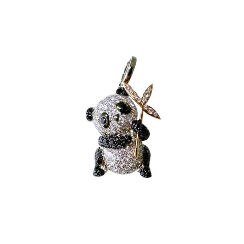 Black and White Diamond Panda Pendant-Black and White Diamond Panda Pendant - DPTIJ02142