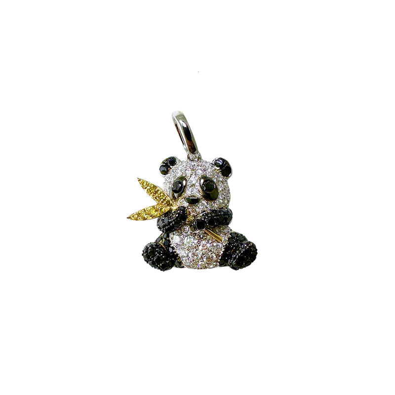 Black and White Diamond Panda Pendant-Black and White Diamond Panda Pendant - DPTIJ02160