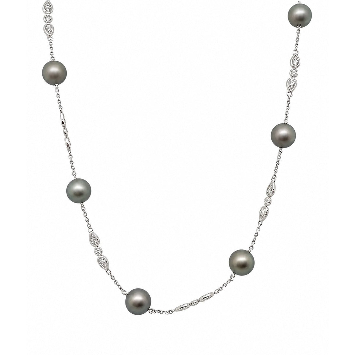 Black South Sea Pearl Diamond Necklace