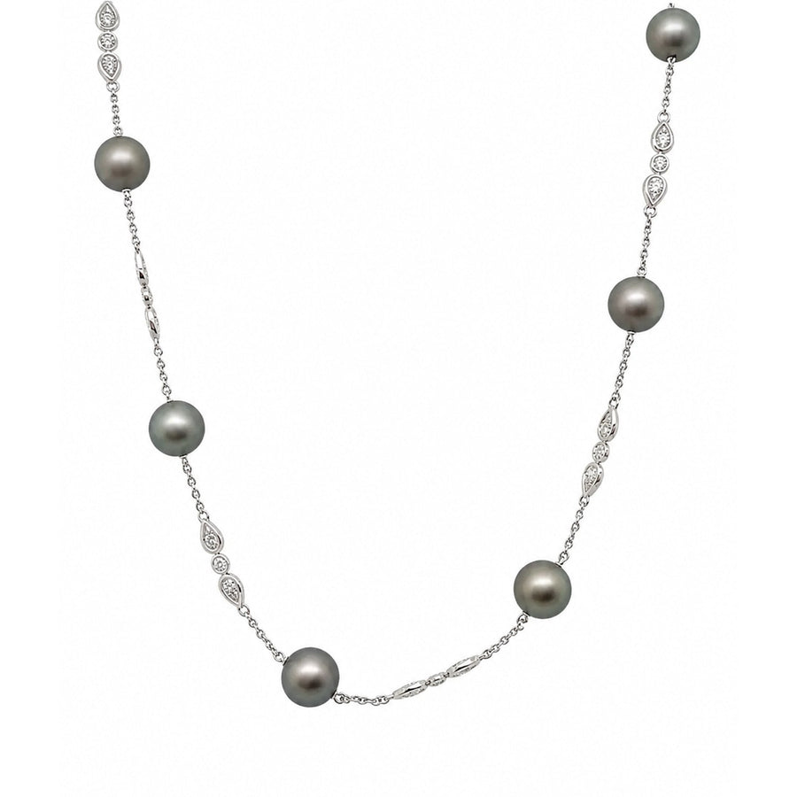 Black South Sea Pearl Diamond Necklace