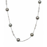 Black South Sea Pearl Diamond Necklace-Black South Sea Pearl Diamond Necklace
