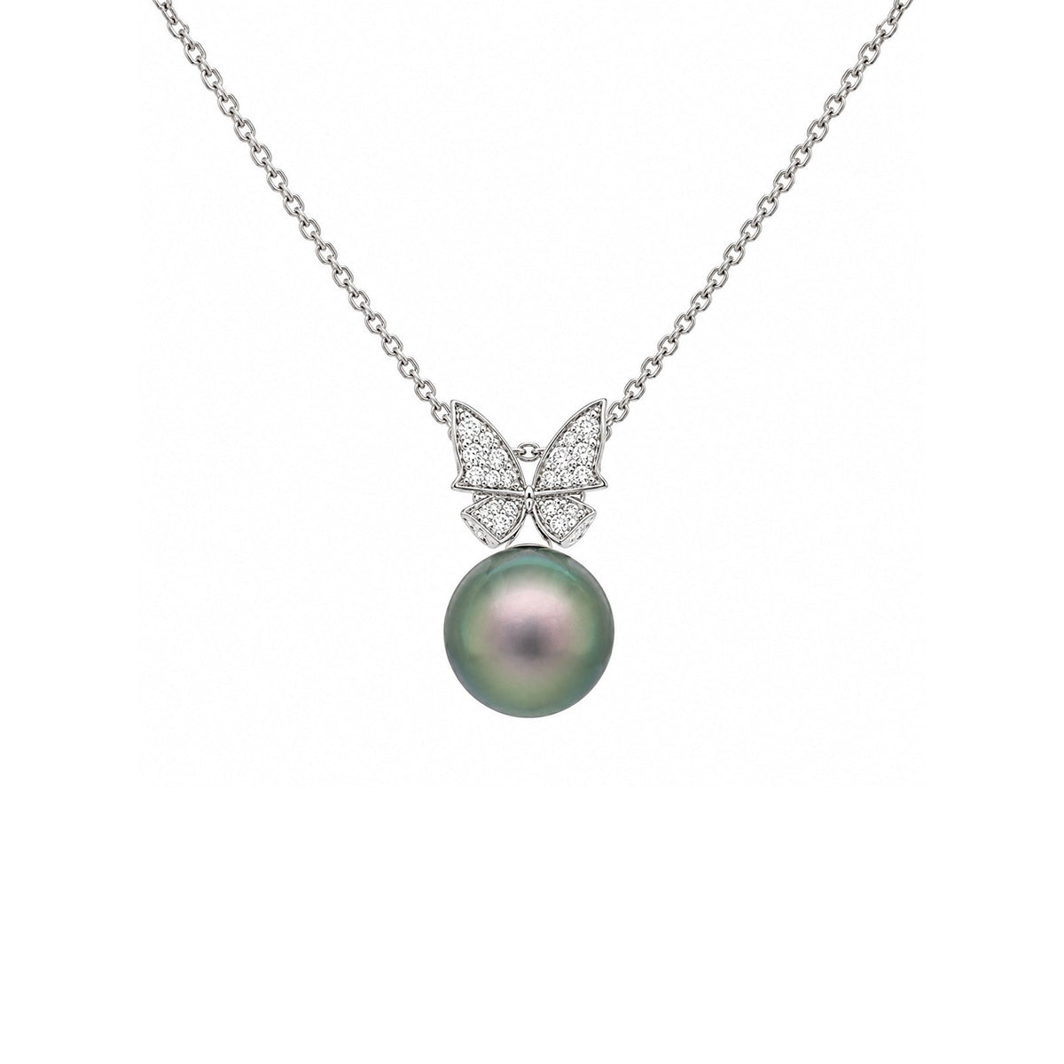 Black South Sea Pearl Diamond Necklace