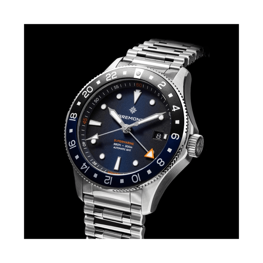 Bremont Supermarine 300m GMT Glacier Blue - SM40-GMT-SS-BLBK-B
