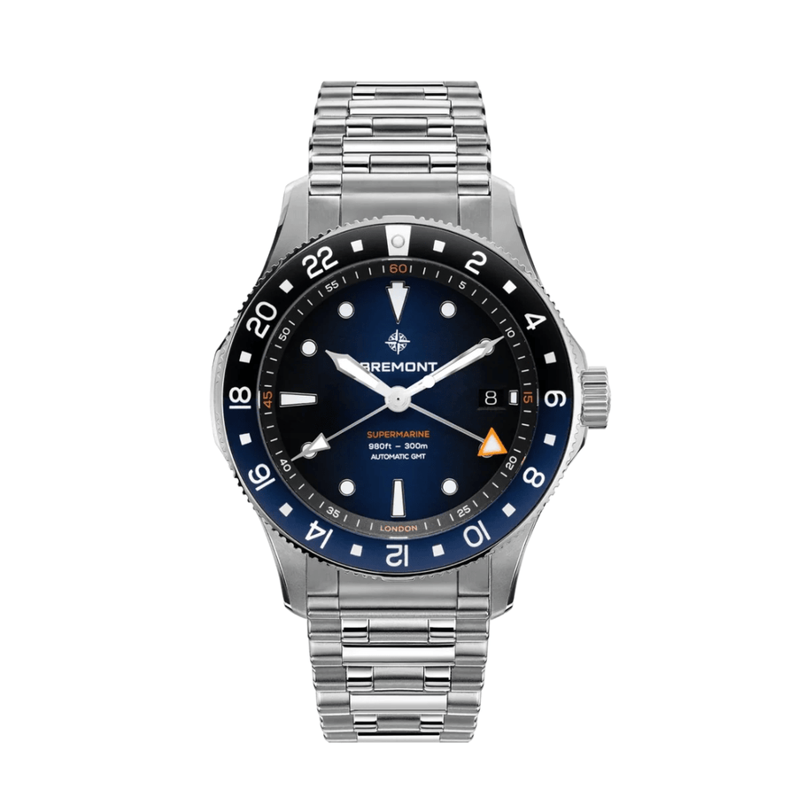 Bremont Supermarine 300m GMT Glacier Blue - SM40-GMT-SS-BLBK-B
