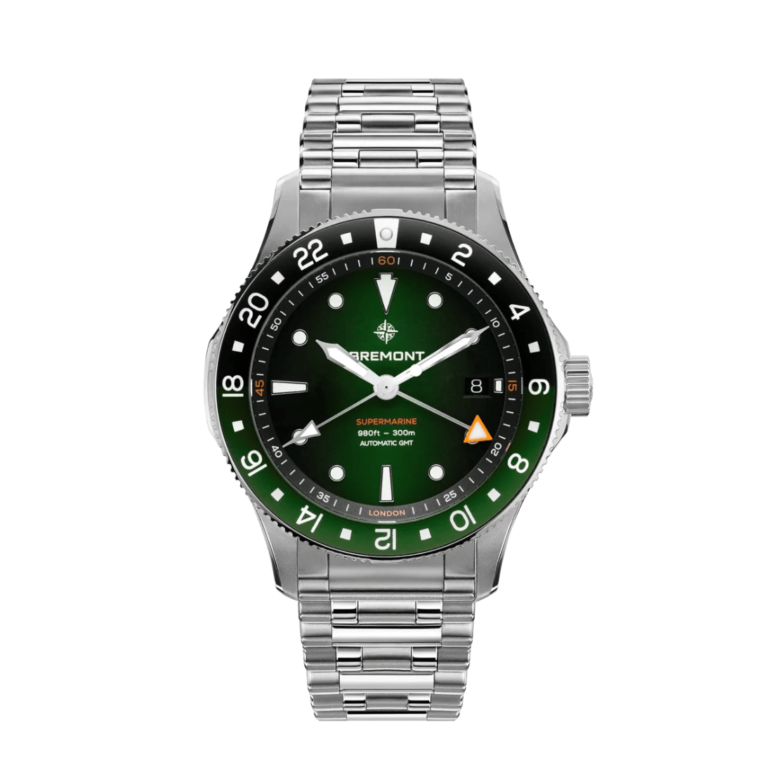 Bremont Supermarine 300m GMT Tundra Green - SM40-GMT-SS-GNBK-B