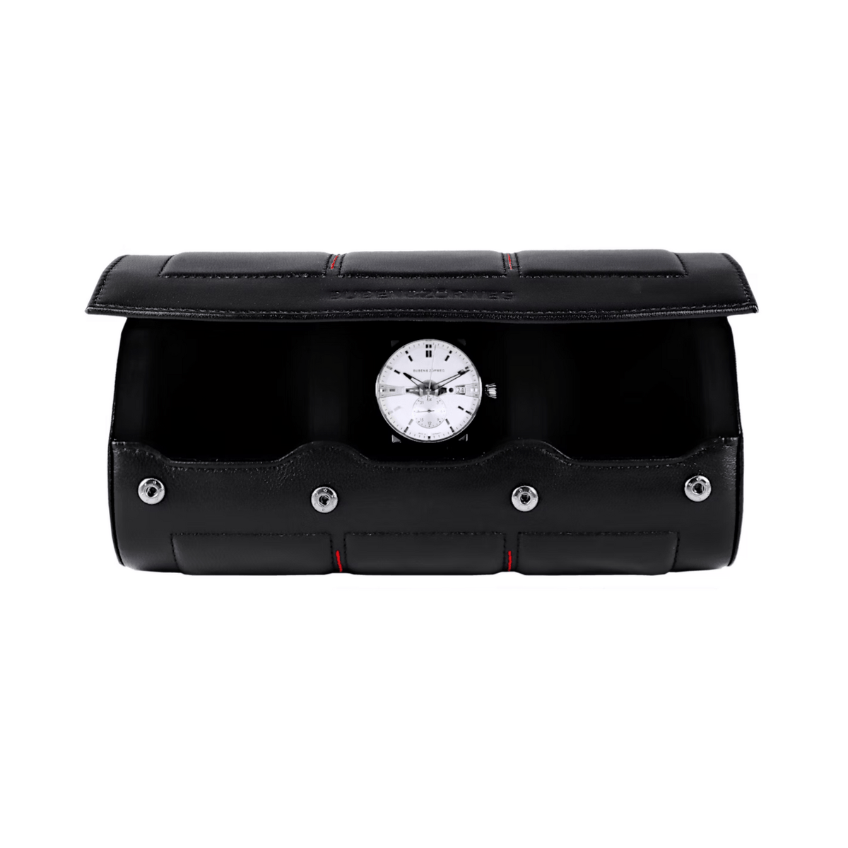 Buben & Zōrweg Nitro Watch Case 3 Black with Red Stitching - 120041003