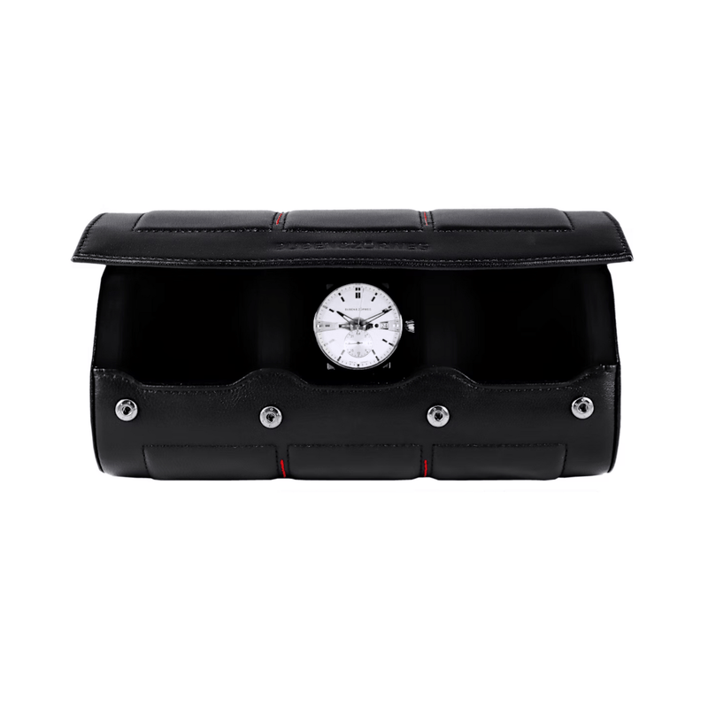 Buben & Zōrweg Nitro Watch Case 3 Black with Red Stitching-Buben & Zōrweg Nitro Watch Case 3 Black with Red Stitching - 120041003