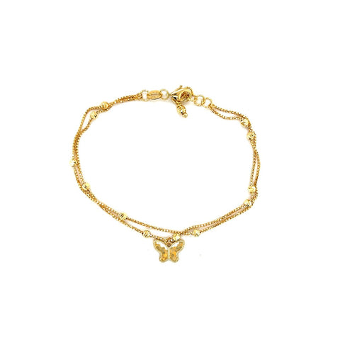 Butterfly Charm Yellow Gold Bracelet - 8BKEY02918
