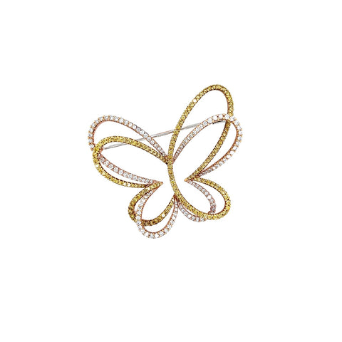 Butterfly Diamond Brooch-Butterfly Diamond Brooch - DIABL00046