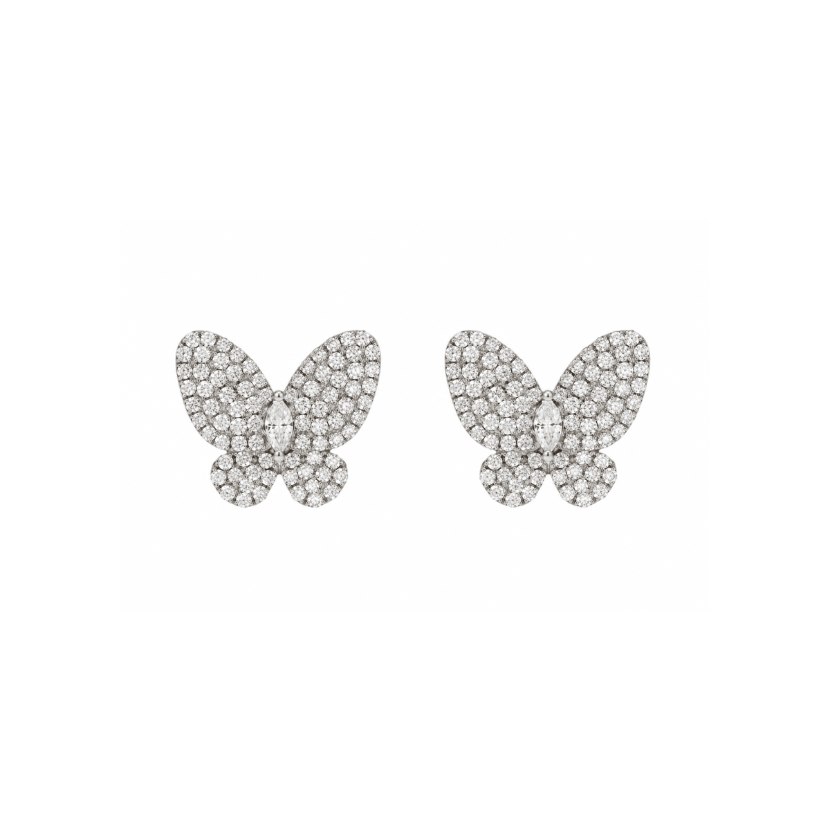 Butterfly Diamond Pavé White Gold Earrings - DEDMS04818