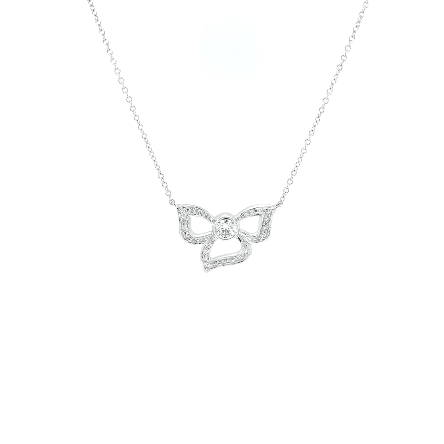 Carelle diamond flower pendant and chain
