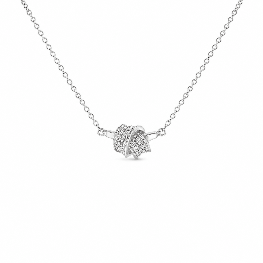 Carelle diamond knot pendant and chain
