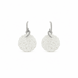 Carved White Jade Diamond Drop Earrings-18K White Gold Carved White Jade Diamond Drop Earrings