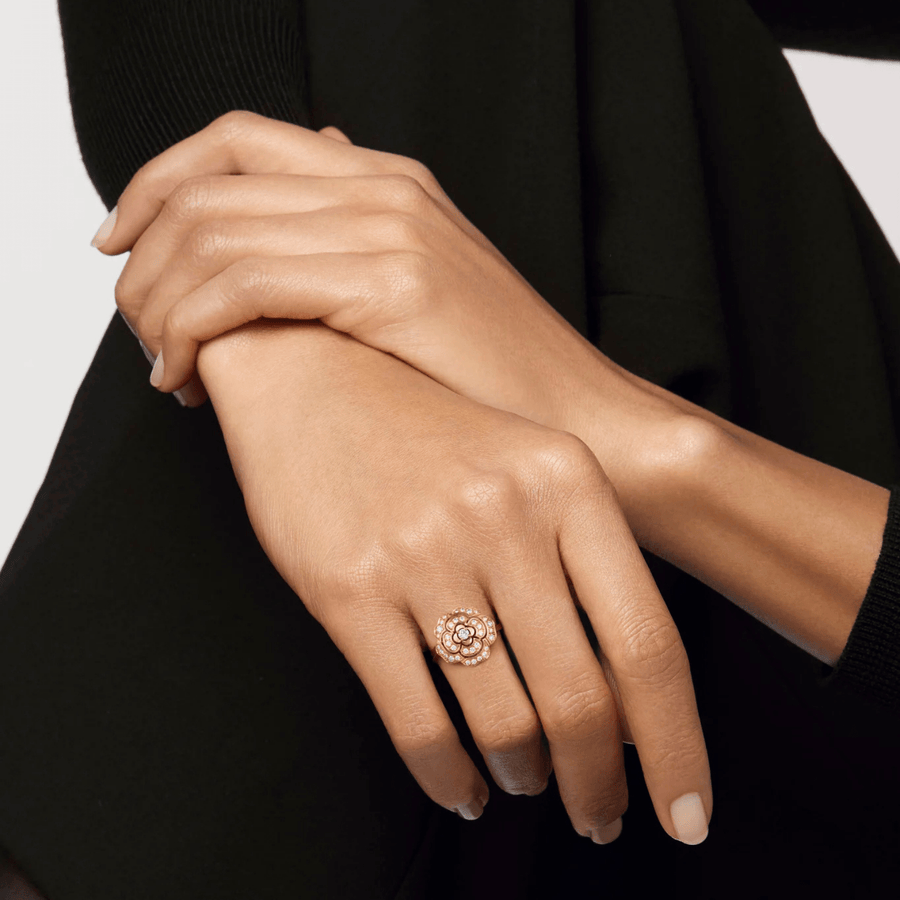 CHANEL Bouton de Camélia Ring - J13848