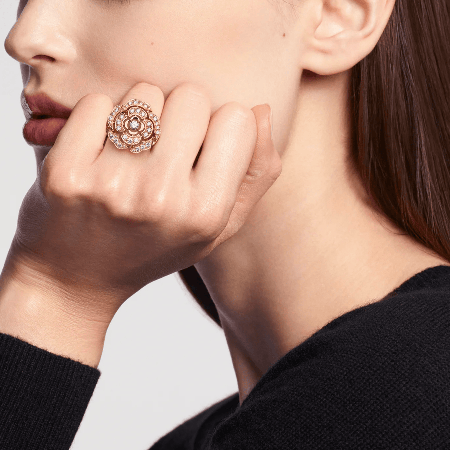 CHANEL Bouton de Camélia Ring - J13849