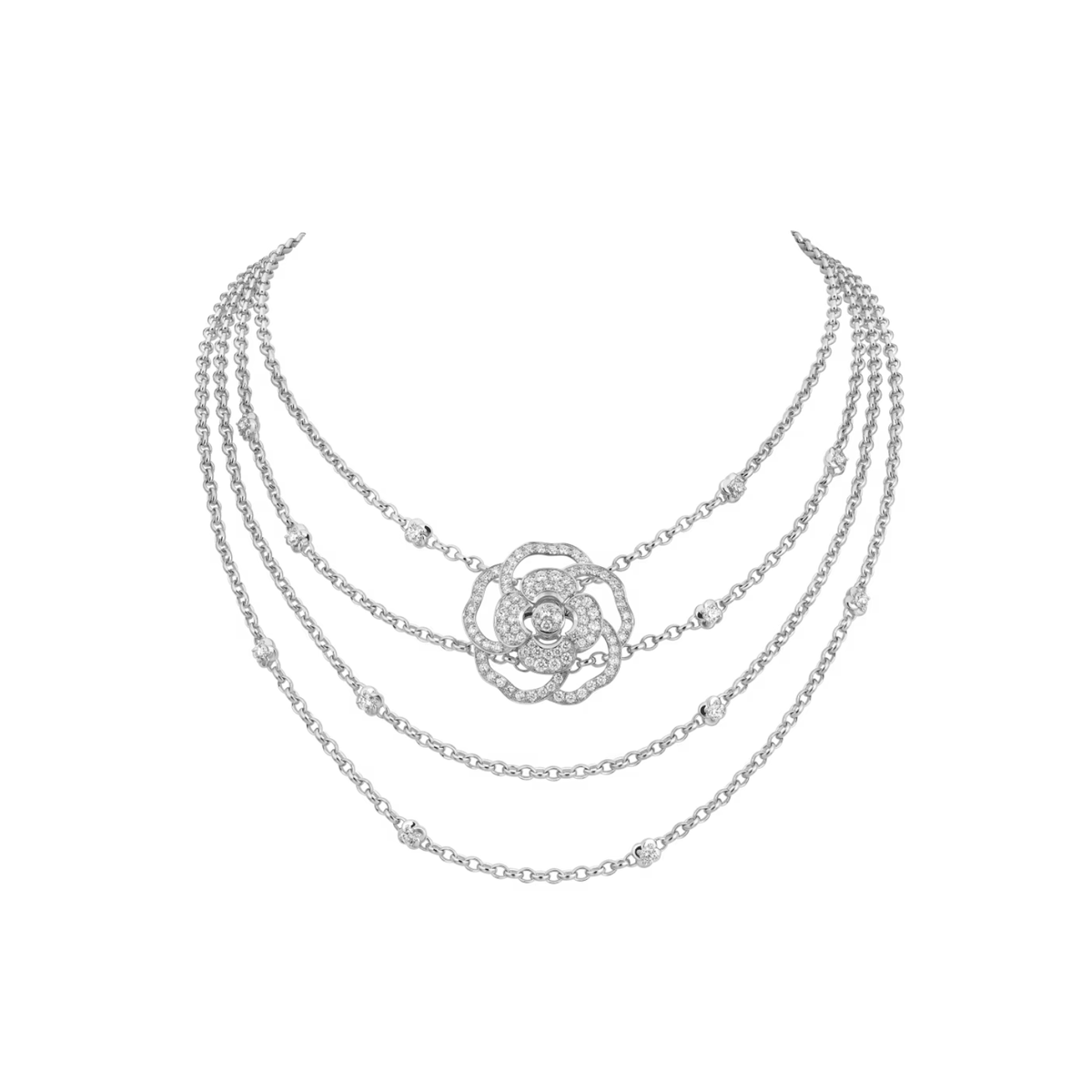 CHANEL Camélia Bloom Plastron Necklace - J13844