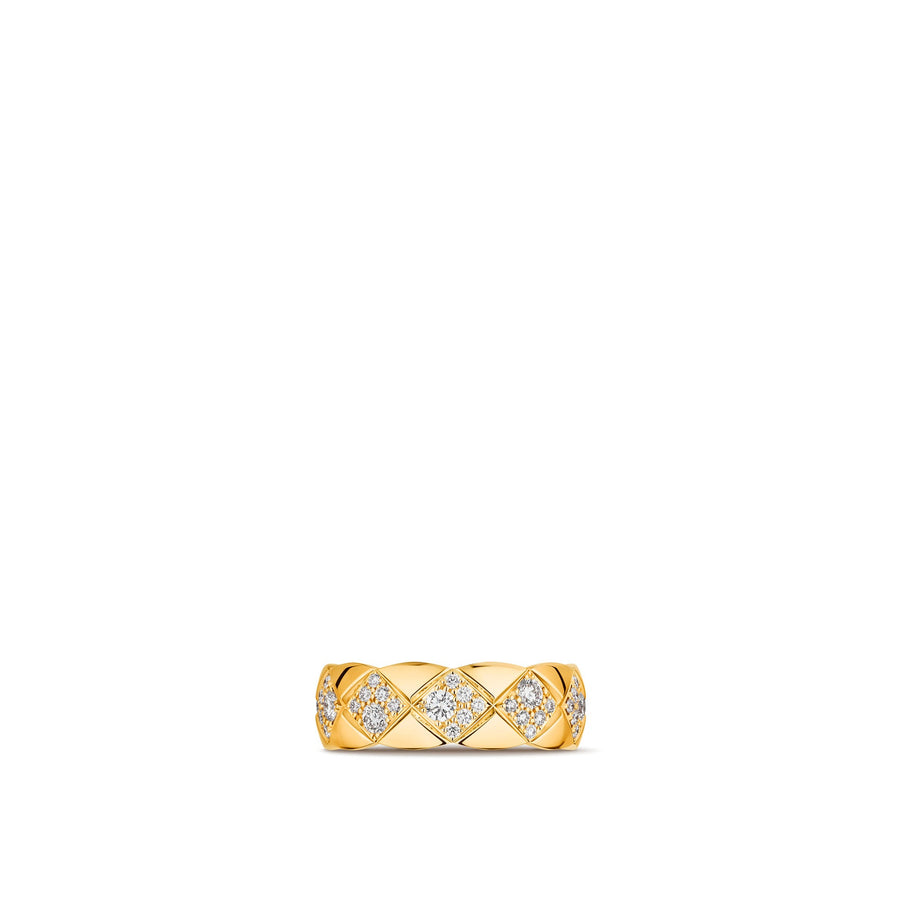 CHANEL Coco Crush Ring - J12870 - CHANEL Coco Crush Ring in 18 karat yellow gold with diamonds totaling 0.85 carat weight.
