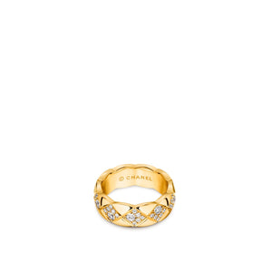 CHANEL Coco Crush Ring-CHANEL Coco Crush Ring in 18 karat yellow gold with diamonds totaling 0.85 carat weight.