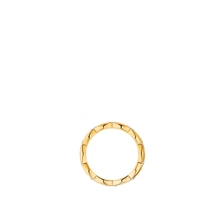 CHANEL Coco Crush Ring - J12870 -CHANEL Coco Crush Ring in 18 karat yellow gold with diamonds totaling 0.85 carat weight.
