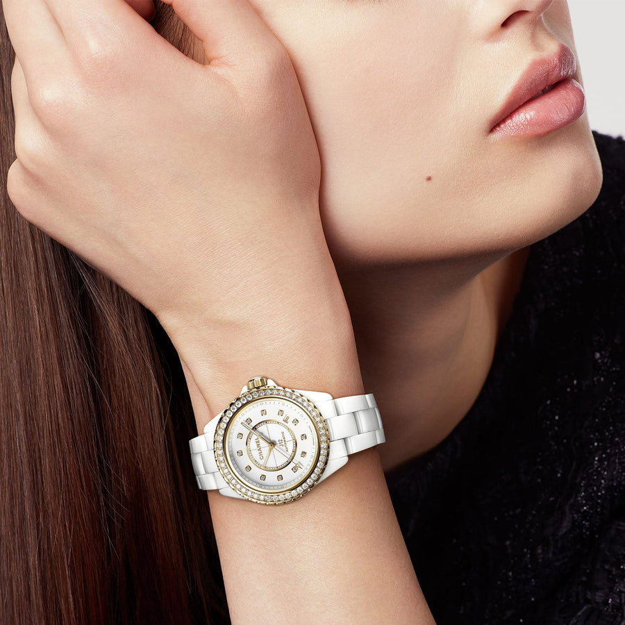 CHANEL J12 Diamond Bezel Watch Caliber 12.1, 38mm - H9836