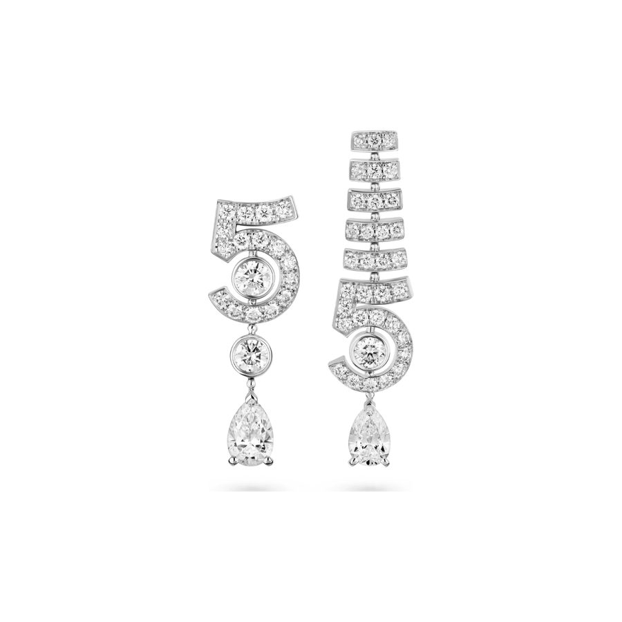 CHANEL N°5 Drop White Gold Earrings - J64258