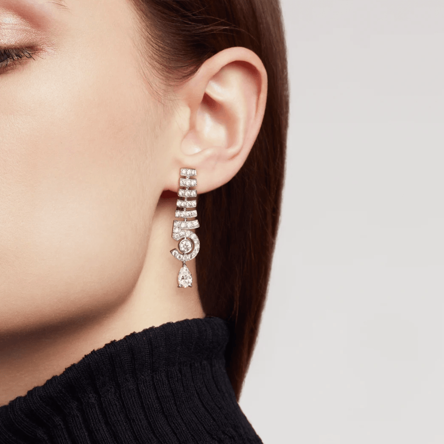 CHANEL N°5 Drop White Gold Earrings - J64258