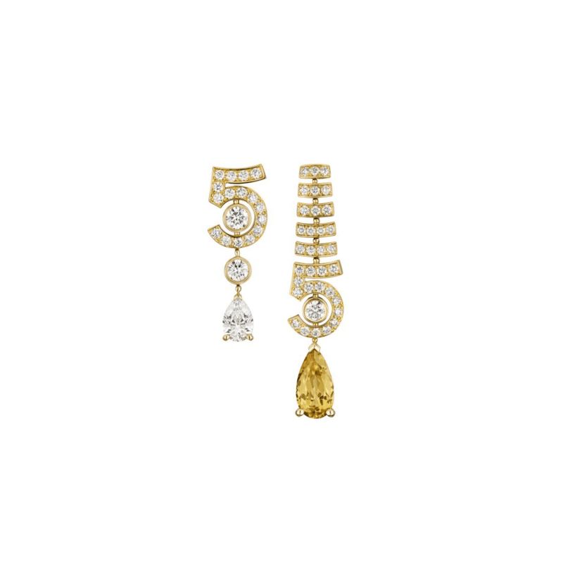 CHANEL N°5 Drop Yellow Gold Earrings-CHANEL N°5 Drop Yellow Gold Earrings - J65435