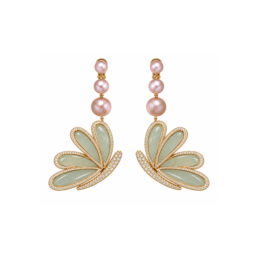 Chopard Chalcedony and Cultured Pearl Diamond Earrings 847060-0001