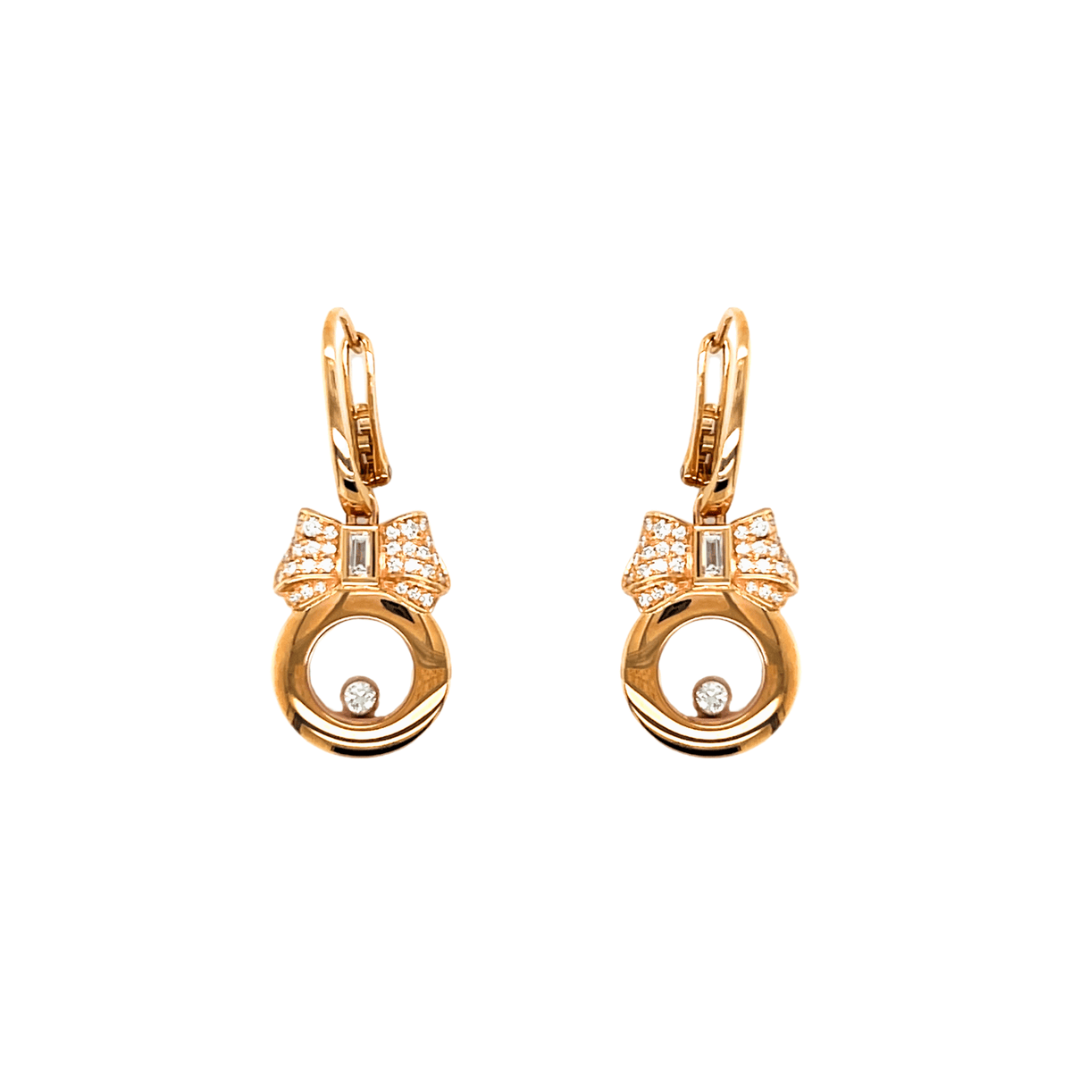Chopard Happy Diamonds Dangling Earrings with Bow - 835020 - 5201