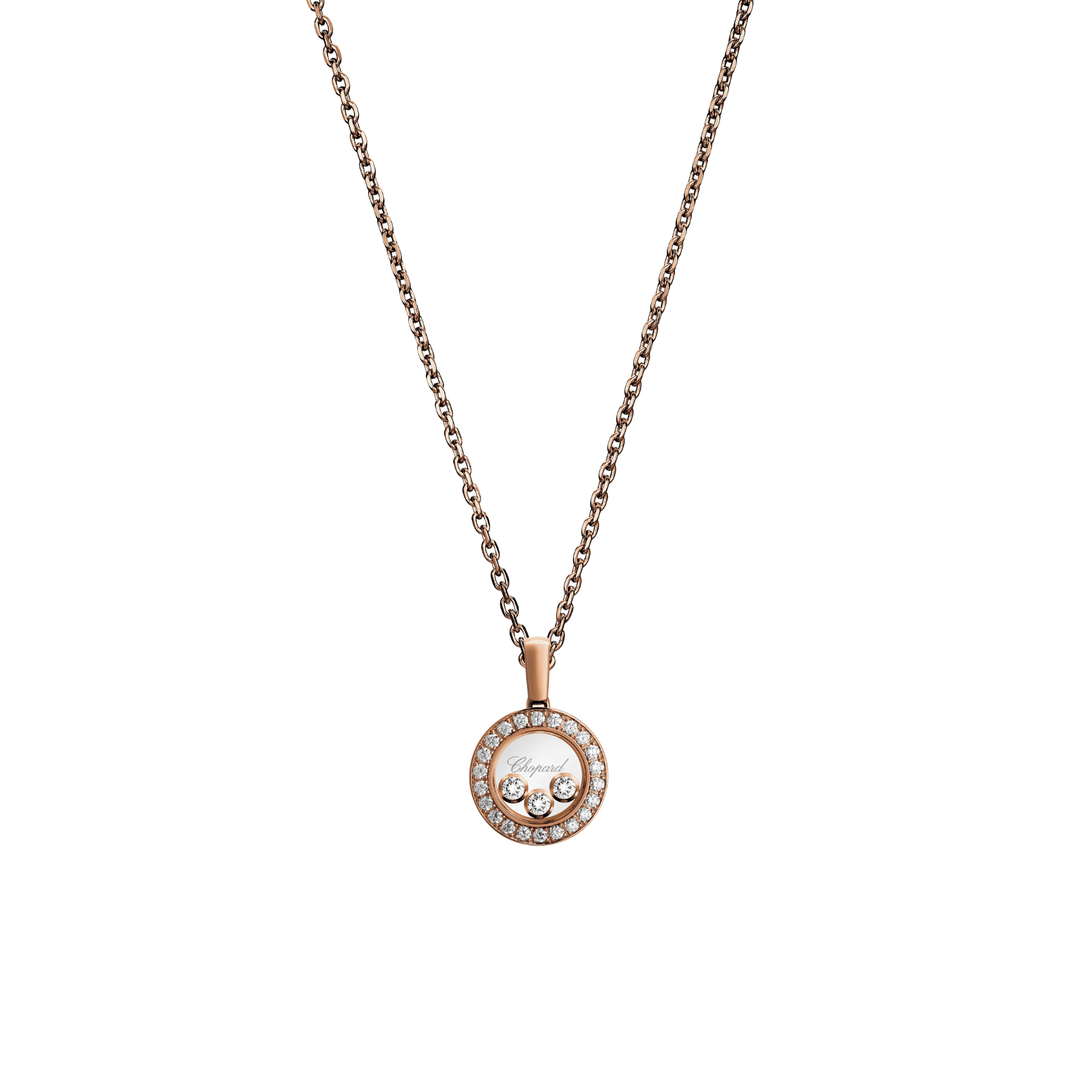 Diamond Pendant Rose Gold Chopard Happy Necklace Chopard Happy