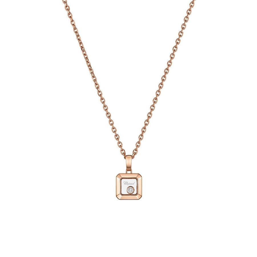 Chopard Happy Diamonds Icons Pendant in 18 karat rose gold with one moving diamond.