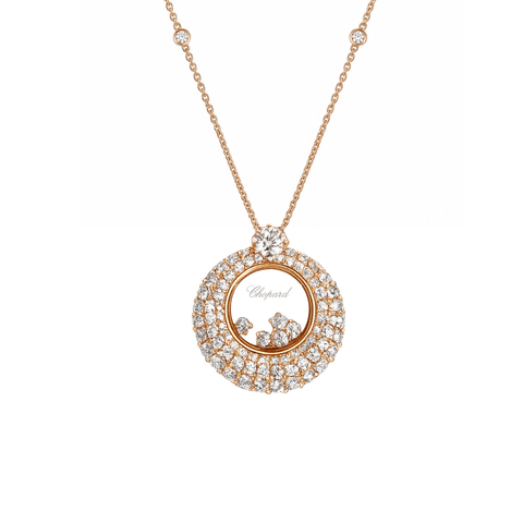 Chopard L'Heure Du Diamant 18K Rose Gold Round Pendant-Chopard L'Heure Du Diamant 18K Rose Gold Round Pendant 79A298-5012
