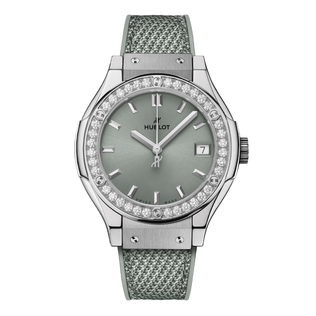 Classic Fusion Titanium Sage Green Diamonds - 581.NX.891G.NR.1104