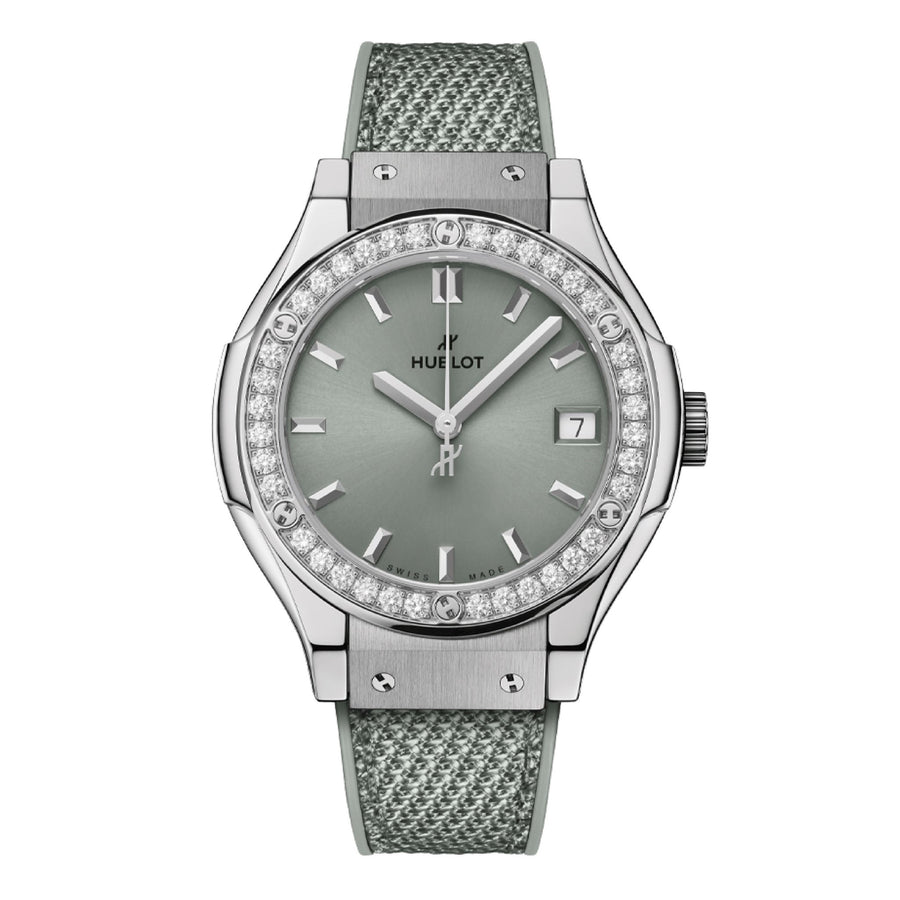 Classic Fusion Titanium Sage Green Diamonds - 581.NX.891G.NR.1104