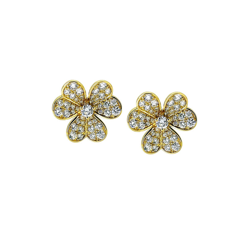 Clover Diamond Stud Earrings-Clover Diamond Stud Earrings - DETIJ01624