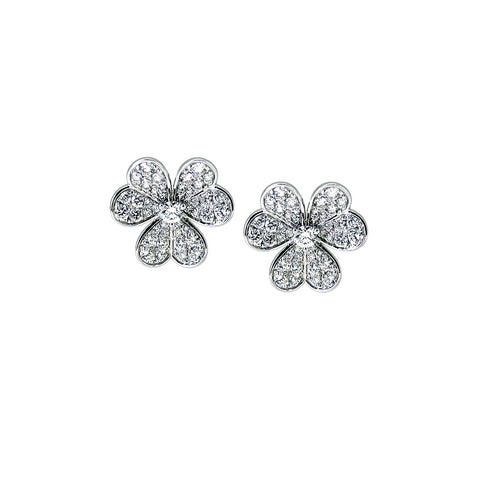 Clover Diamond Stud Earrings-Clover Diamond Stud Earrings - DETIJ01731